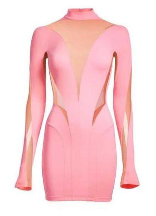 Розовое мини платье h&amp;m mugler m. размер