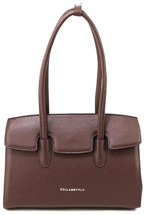 Каркасная женская сумка voila 583151 коричневая