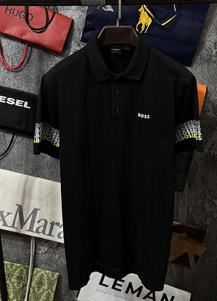 Футболка чоловіча поло hugo boss regular fit чорний m
