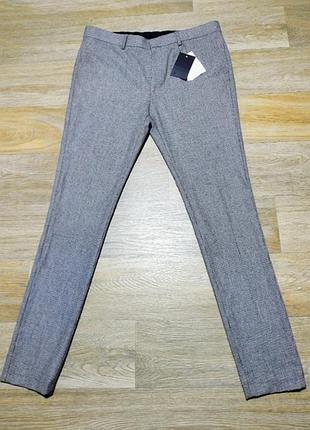 Мужские серые брюки asos в английском стиле , размер 34/34 super skinny .