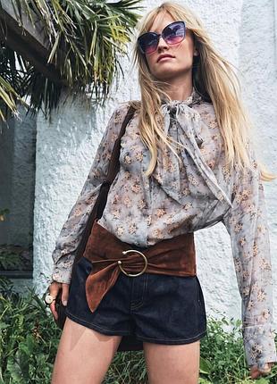Блузка zara з бантом xl