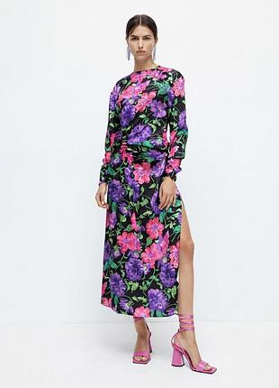 Сукня довга zara з квітковим принтом s