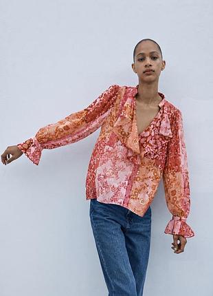 Блузка женская zara полупрозрачная l