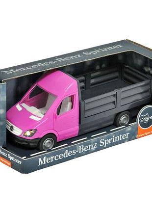 Іграшковий автомобіль бортовий mercedes-benz sprinter 1:24 для дітей від 3 років рожевий tigres mc-6099