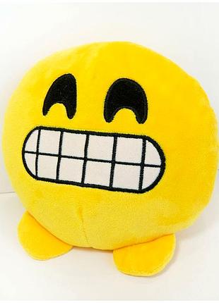 М'яка іграшка смайлик emoji зубастик 18 см для дітей жовтий weber toys mc-4803