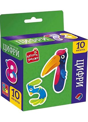 Магнитная игра цифры для обучения детей 10 элементов vladi toys mc-9546