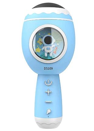 Караоке-мікрофон із колонкою bluetooth 5 вт 1200 ма·год для дому блакитний mc-8324