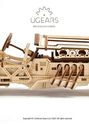 3d-пазл механічний дерев'яний спорткар 348 деталей для збирання ugears mc-4733