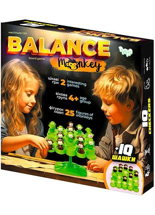 Настільна гра розвивальна balance monkey для всієї родини 1 поле 1 кубик 25 фігурок мавп mc-7868