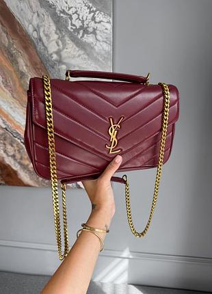 Saint laurent loulou big size leather burgundy with gold