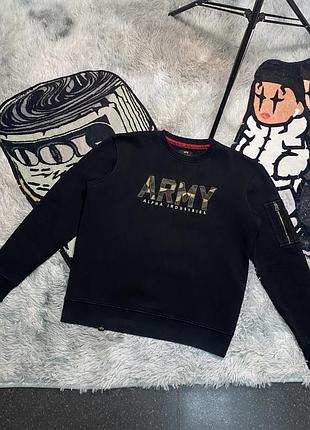 Світшот alpha industries «army» чорний, розмір s