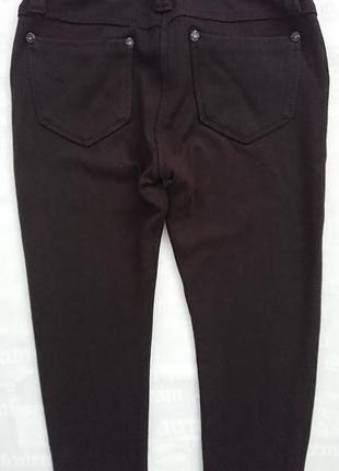 Черные леггинсы с карманами,трикотажные брюки, теплые и плотные, на флисе7 фото