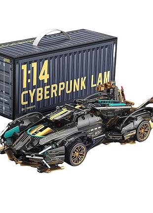 Конструктор cyberpunk lamborghini v12 1314 деталей для збирання чорний пластик mc-9819