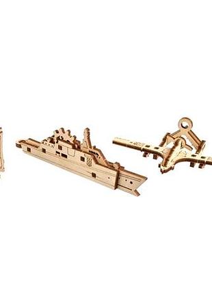 3d пазлы механические фиджеты военная техника 43 элемента украина ugears mc-7513