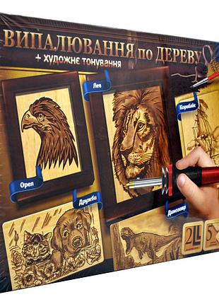 Набір для творчості випалювання для дерева 5 заготівок 6 насадок для дітей danko toys mc-7404