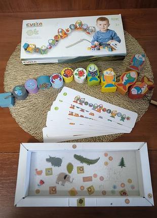 Деревянная игрушка cubika рыбки на шнуровке