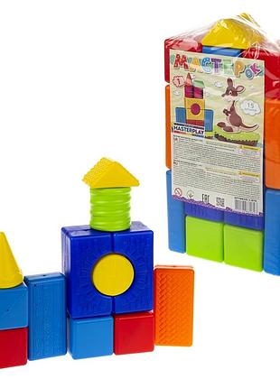 Пластиковый конструктор 15 деталей для детей от 3 лет colorplast mc-5354