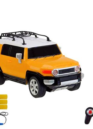 Машина аккумуляторная 1:24 радиоуправляемая для детей до 30 м желтая toyota mc-7241