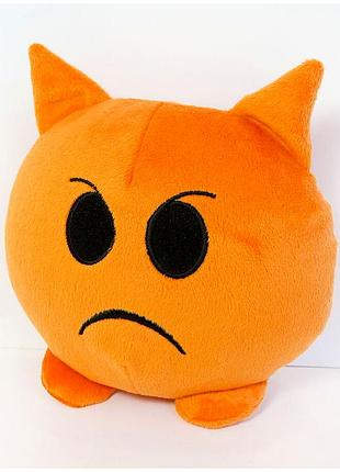 Мягкая игрушка смайлик emoji злюка 18 см для детей гипоаллергенный плюш оранжевый weber toys mc-4798