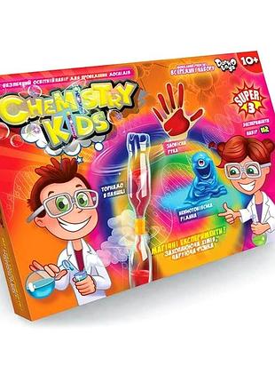 Набір для експериментів chemistry kids з хімічними речовинами для досліджень 300 г danko toys mc-6388