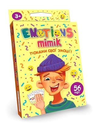 Настільна гра emotions mimik для всієї родини 56 карток картон український danko toys mc-5596