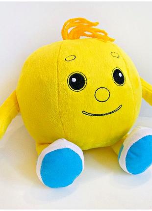 Мягкая игрушка колобок 21 см для детей из велюра с холлофайбером жовтый золушка mc-4818
