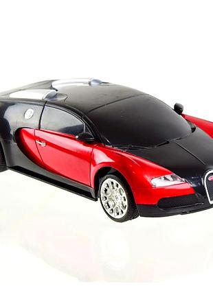 Машина на радиоуправлении 1:24 с подсветкой скорость до 7 кмч для игры красная bugatti mc-7342