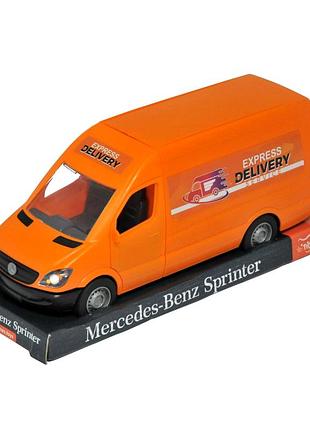Ігровий вантажний фургон mercedes-benz sprinter 1:24 для дітей оранжевий tigres mc-9859
