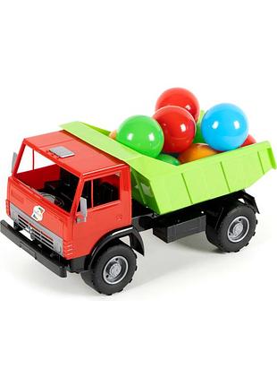 Самосвал игрушечный с шариками для улицы 38.5х19.5х20 см пластик orion mc-7499
