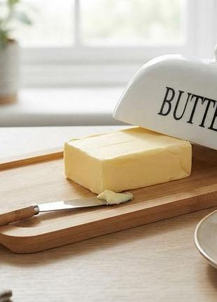 Маслянка butter з бамбуковою основою та керамічною кришкою 18,2×12×9 см