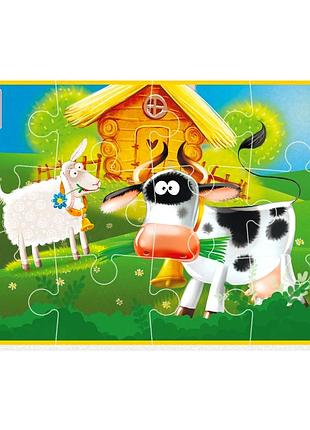 Пазли м'які 12 елементів для дітей від 3 років, тваринна ферма vladi toys mc-9551