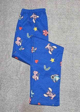 Піжамні штани disney stitch primark cares 100% бавовна xs-s 🌺💙 штани для будинку та сну