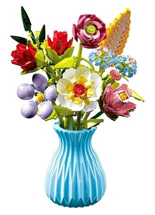 Конструктор flowers 691 деталей для творчості та розвитку дітей 11 х 11 х 15 см mc-9584