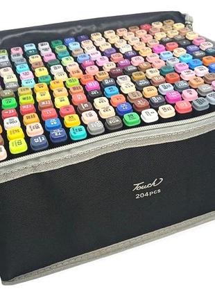 Набір двосторонніх скетч-маркерів 204 шт. для малювання touch mc-9405