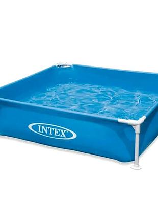 Дитячий каркасний басейн 122x122x30 см для дачі 337 л пвх синій intex mc-5799