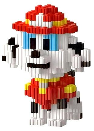 Конструктор 3d pixel building block 560 деталей для дітей від 6 років щенячий патруль маршал mc-9032