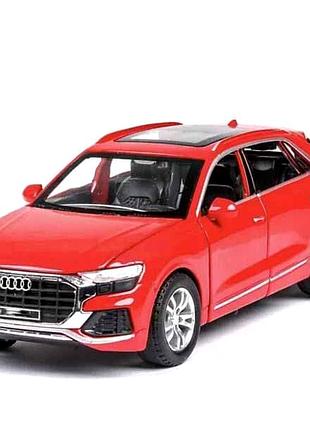Игрушечная модель внедорожника audi q8 инерционная со световыми эффектами 1:24 красная mc-10047