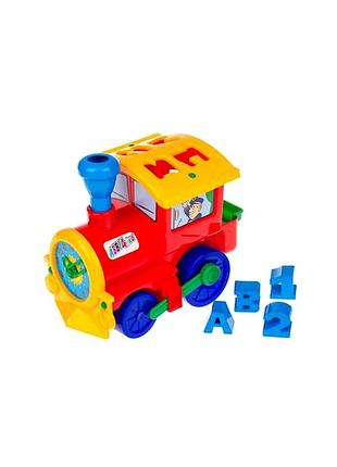 Сортер паровозик развивающий с фигурками для детей от 3 лет colorplast mc-8157