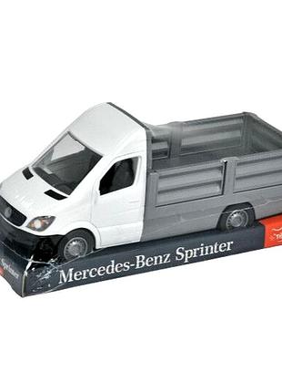 Іграшковий автомобіль бортовий mercedes-benz sprinter 1:24 для дітей від 3 років білий tigres mc-6455