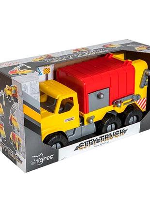 Игрушечный мусоровоз city truck для детей от 3 лет размер 25.5х52х19.5 см полипропилен tigres mc-6517