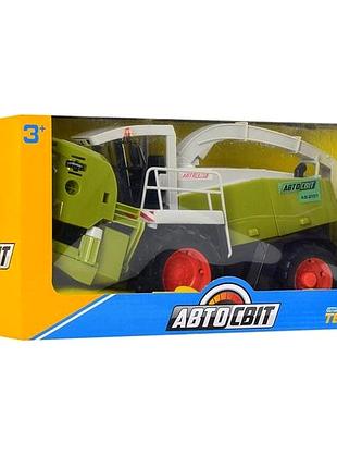 Игрушечный комбайн инерционный с жаткой для кукурузы 36 см пластик mc-7451
