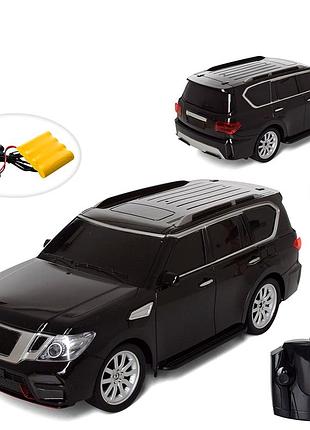 Радіокерована машинка 1:12 акумуляторна з підсвіткою для гри чорна lux car mc-7059