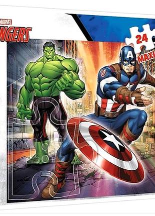 Пазли у світі месників marvel 24 шт. для дітей 60х40 см картон trefl mc-5639