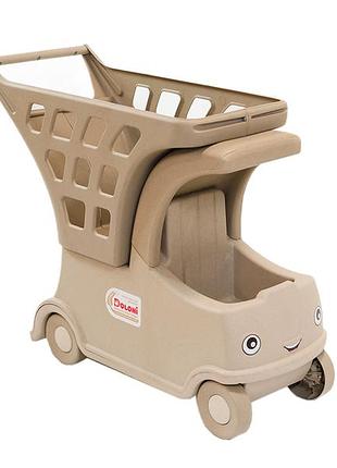 Тележка-каталка с корзиной для кукол и пупсов 67.5х55х25.5 см eco бежевая doloni toys mc-8140