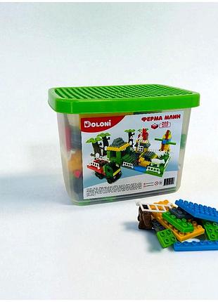 Конструктор ферма 202 деталі для дітей 2 роки та старших пластик doloni toys mc-9336