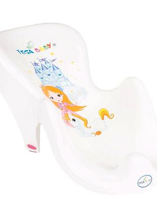Горка для купания пластиковая 47х24х21 см для детей белая tega mc-6734