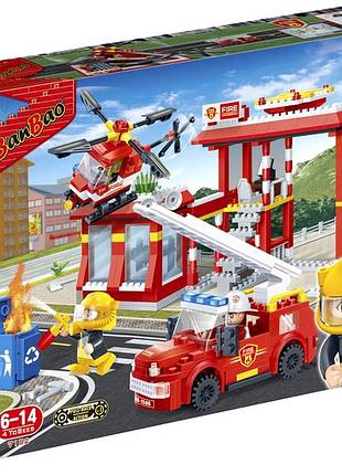 Конструктор пожарная часть 505 деталей для игры в пожарных banbao mc-7075