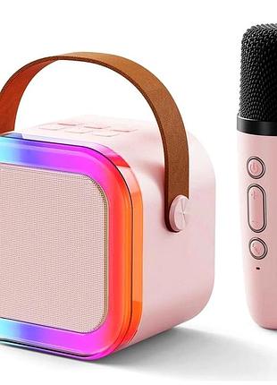 Музичний набір караоке з мікрофоном і bluetooth 4 години відтворення 9х7х9 см рожева mc-8128