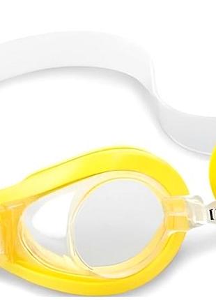 Очки для плавания с антифог защитой для детей размер s 3-8 лет желтые intex mc-8663