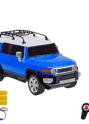 Акумуляторна машина радіокерована toyota fj cruiser 1:24 для дітей 6 років блакитна mc-7240